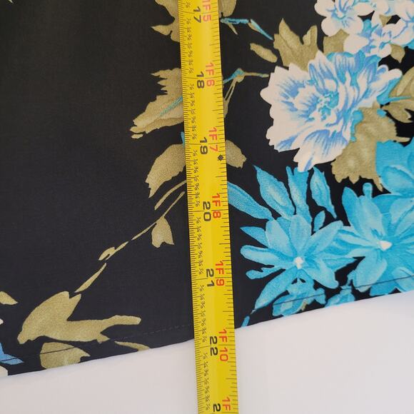 Apparenza 2 Piece Floral Top Set Tank & Sheer Layer Blouse XL Black Blue - Picture 7 of 9